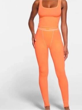 SKIMS Cotton Rib Apricot Leggings NWT Size 2XL